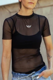 Love for the game; Mesh Top; black; Cologne; Made to Order; Clothing; Design; Viola Sophie; Viola Schuldner; Black Mesh Top