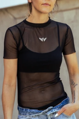 Love for the game; Mesh Top; black; Cologne; Made to Order; Clothing; Design; Viola Sophie; Viola Schuldner; Black Mesh Top